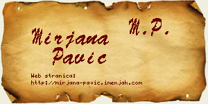 Mirjana Pavić vizit kartica